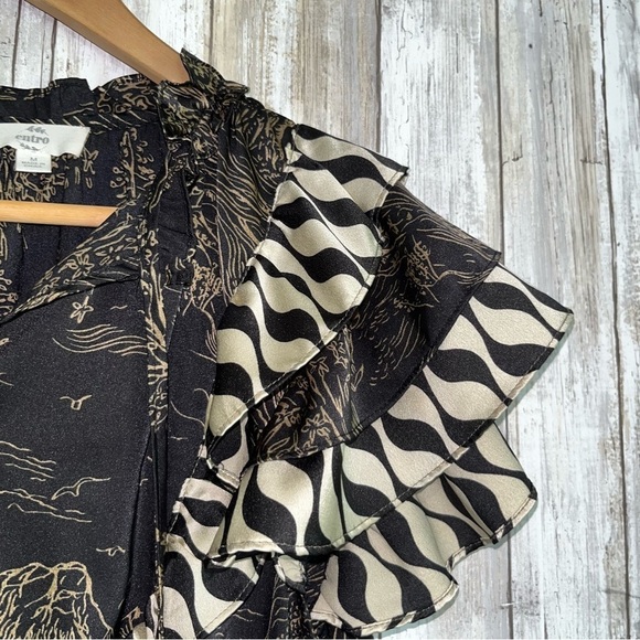 Entro Gold & Black Patterned Blouse - Picture 3 of 5
